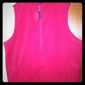 Red fleece vest